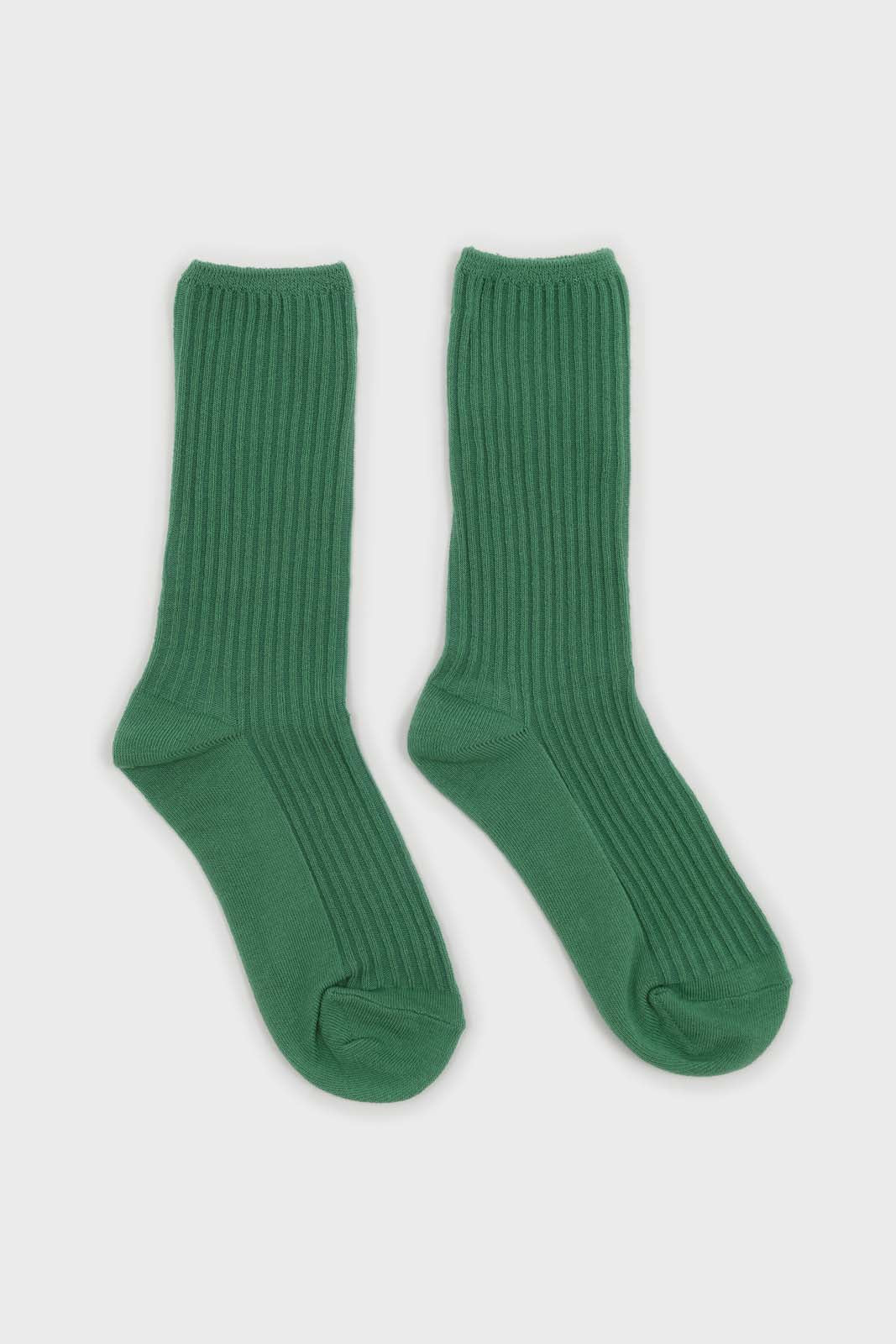 Bright green long ribbed socks
