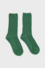 Bright green long ribbed socks
