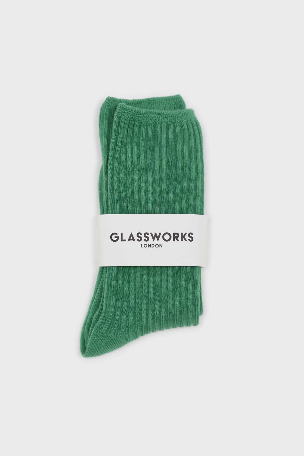 Bright green long ribbed socks