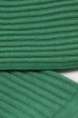Bright green long ribbed socks