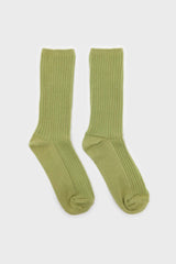 Lime green long ribbed socks