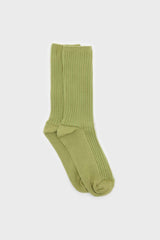 Lime green long ribbed socks