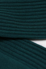 Dark green long ribbed socks