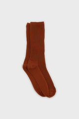 Brown long ribbed socks