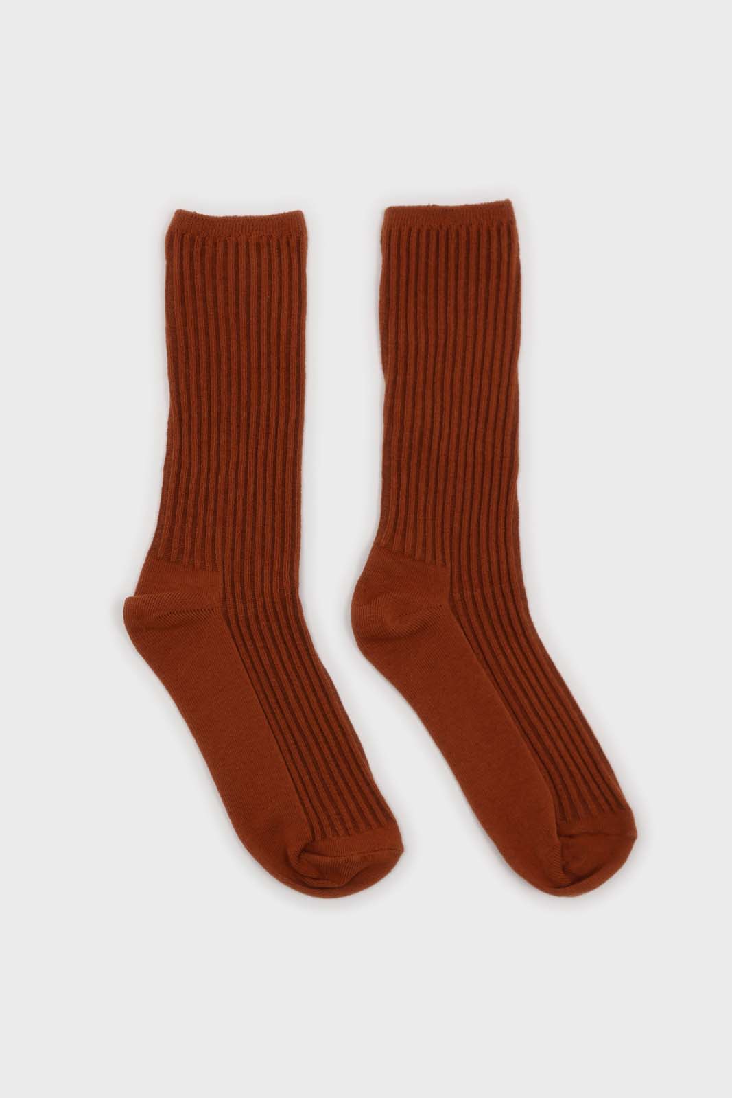 Brown long ribbed socks
