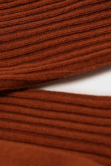 Brown long ribbed socks