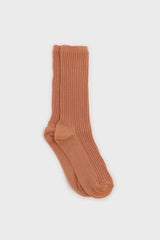 Peach long ribbed socks