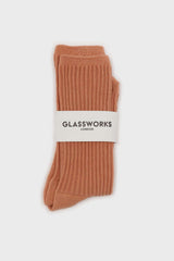 Peach long ribbed socks