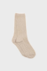 Oatmeal long ribbed socks