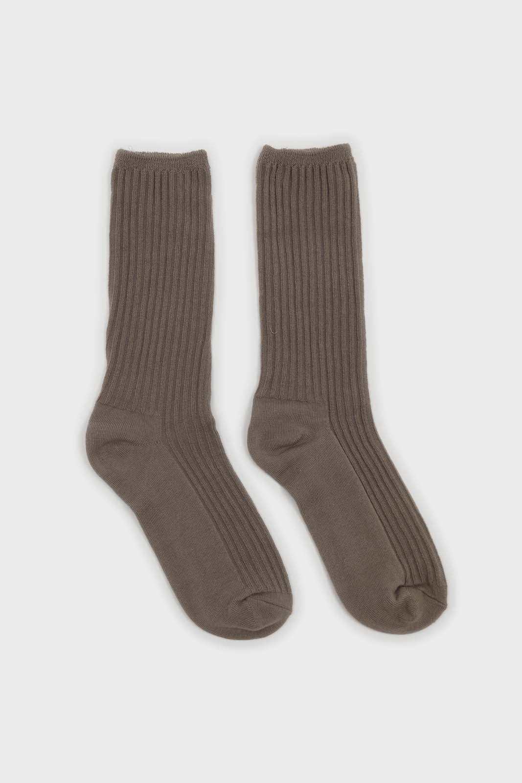 Light khaki long ribbed socks