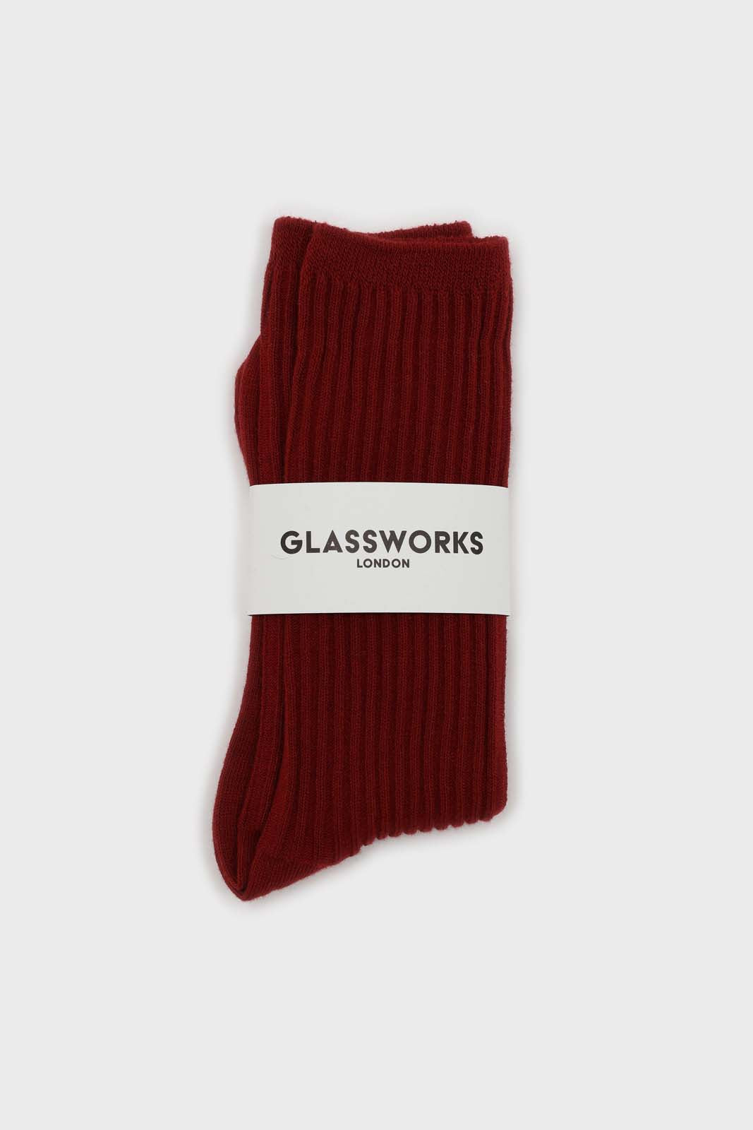 Burgundy long ribbed socks