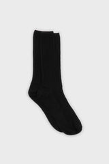 Black long ribbed socks