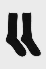 Black long ribbed socks