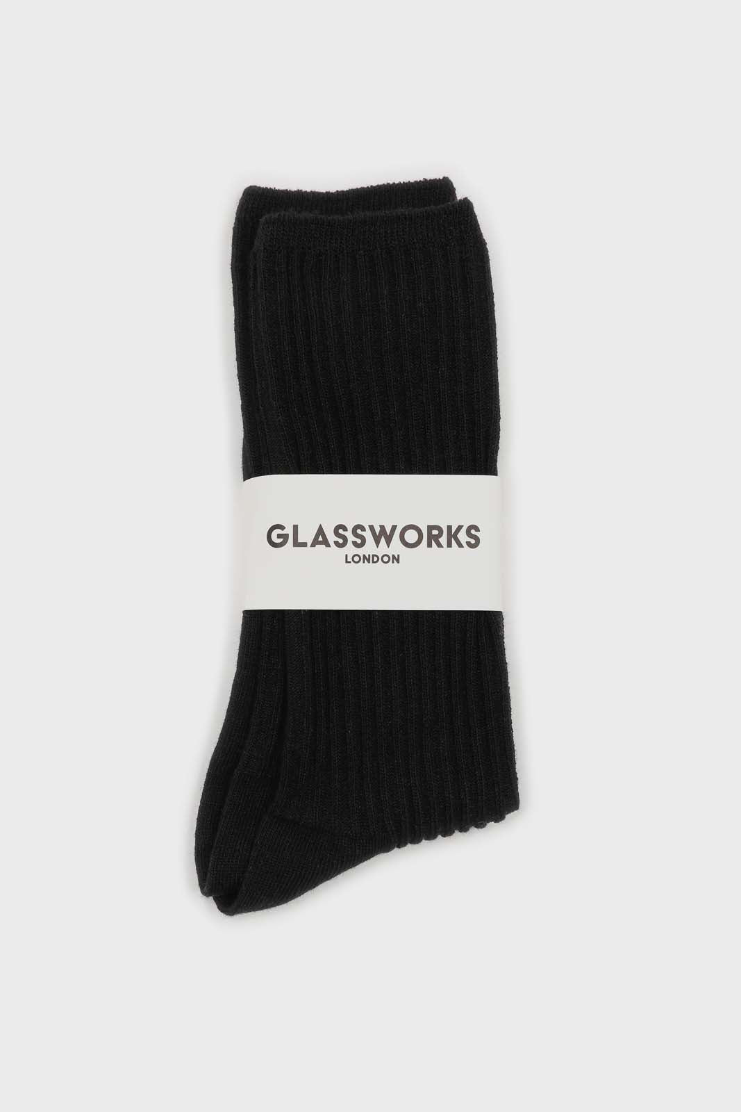 Black long ribbed socks