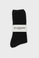 Black long ribbed socks