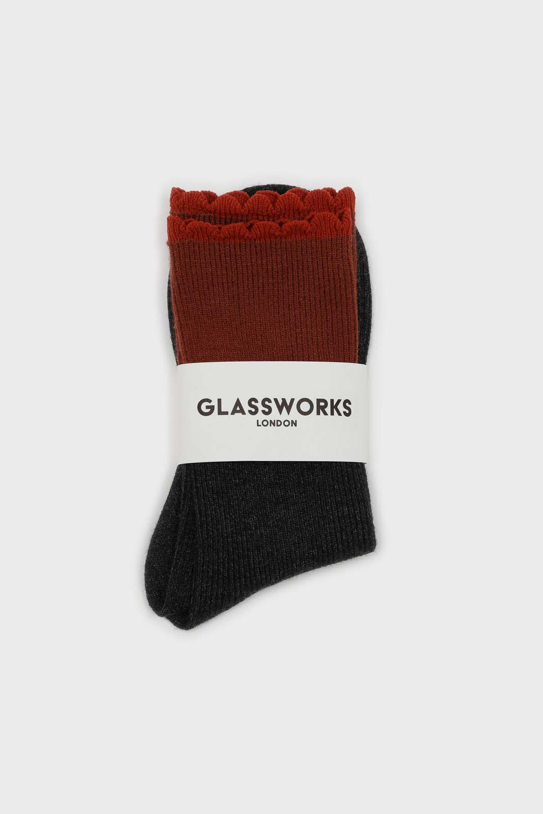 Black and brown colorblock long socks