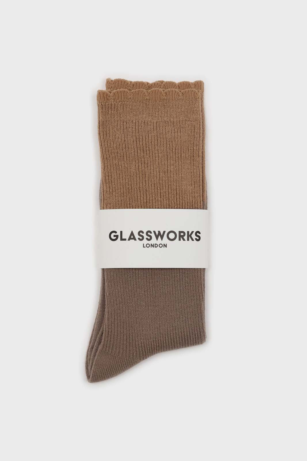 Cocoa and beige colorblock long socks