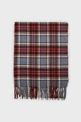 Blue and burgundy classic plaid scarf