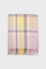 Lilac and pale yellow pastel checked scarf