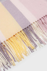 Lilac and pale yellow pastel checked scarf