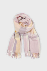 Lilac and pale yellow pastel checked scarf