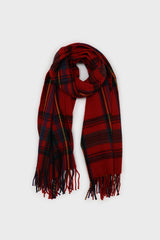 Red and blue bold plaid scarf