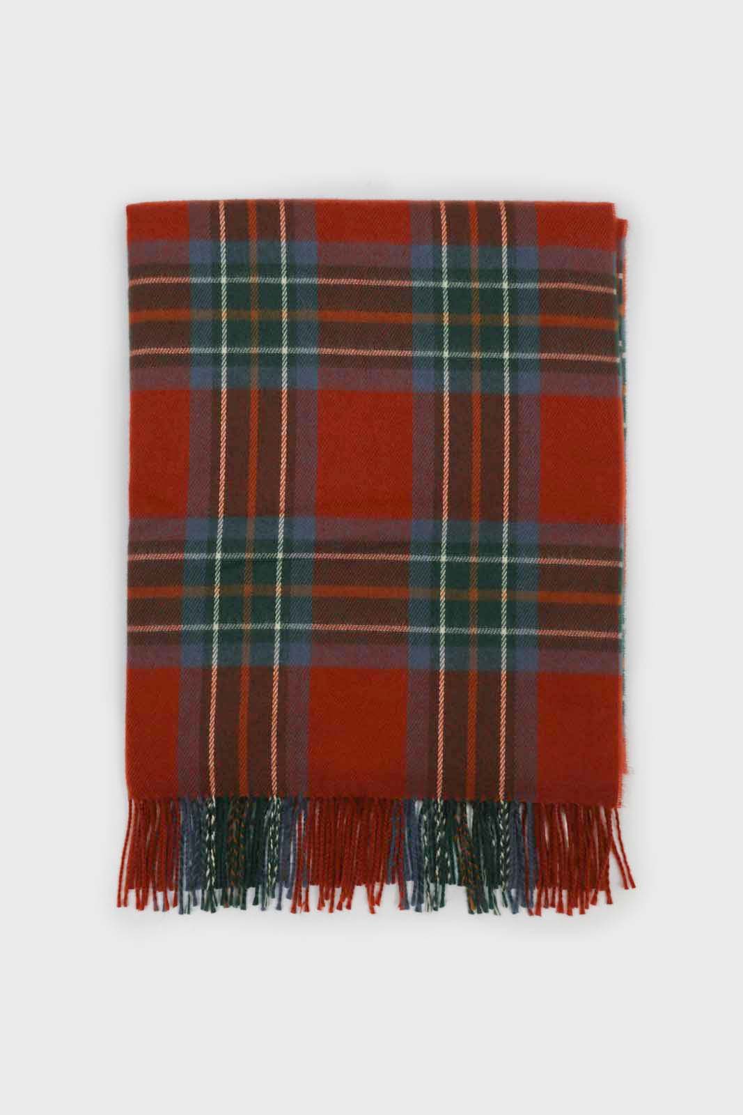 Deep orange bold plaid scarf