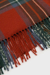 Deep orange bold plaid scarf