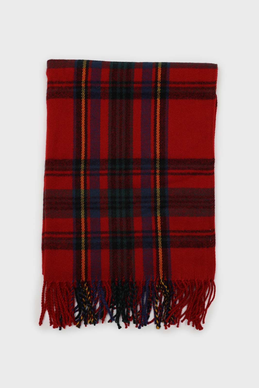 Red and blue bold plaid scarf