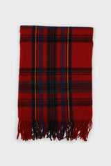 Red and blue bold plaid scarf