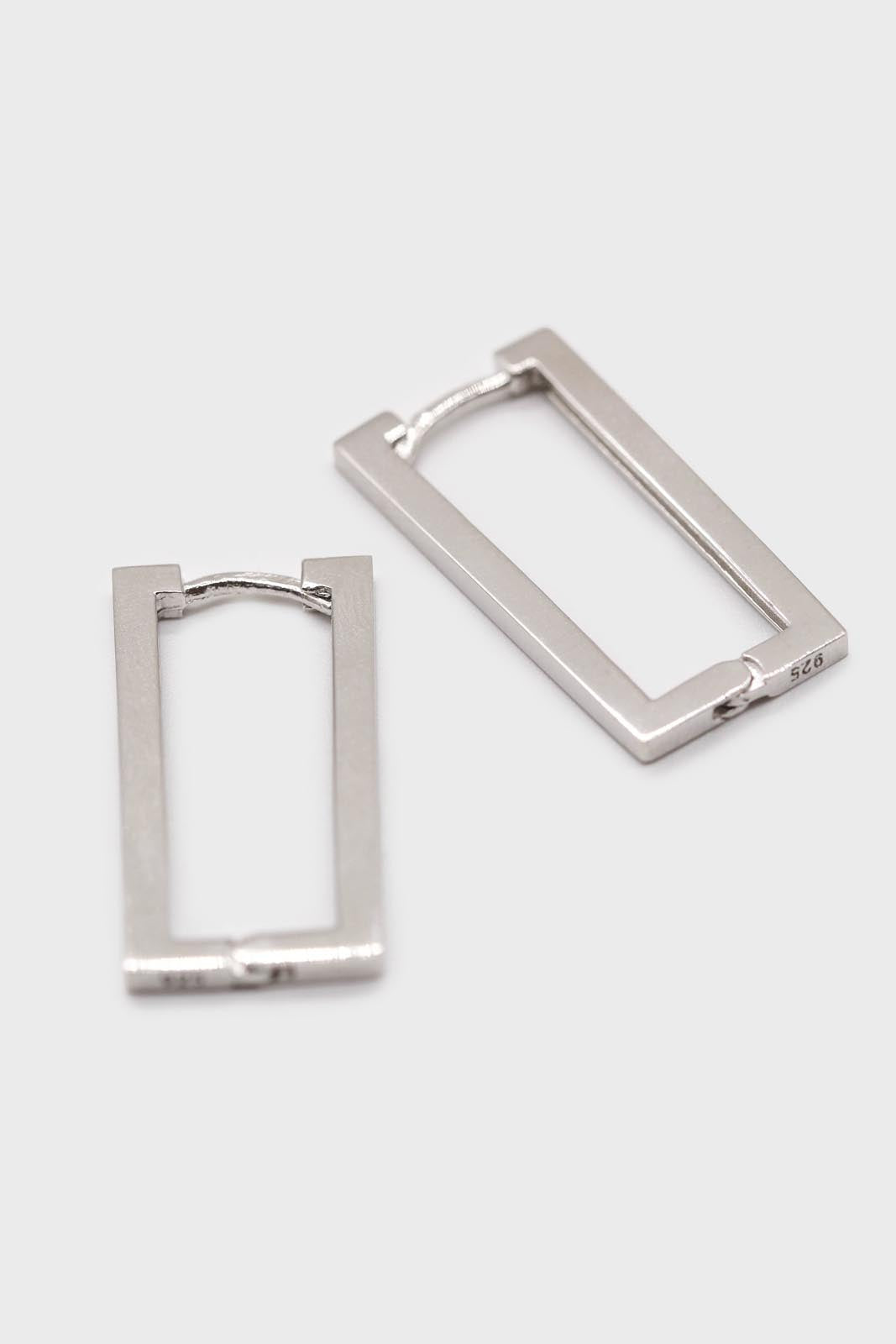 Silver perfect rectangle earrings