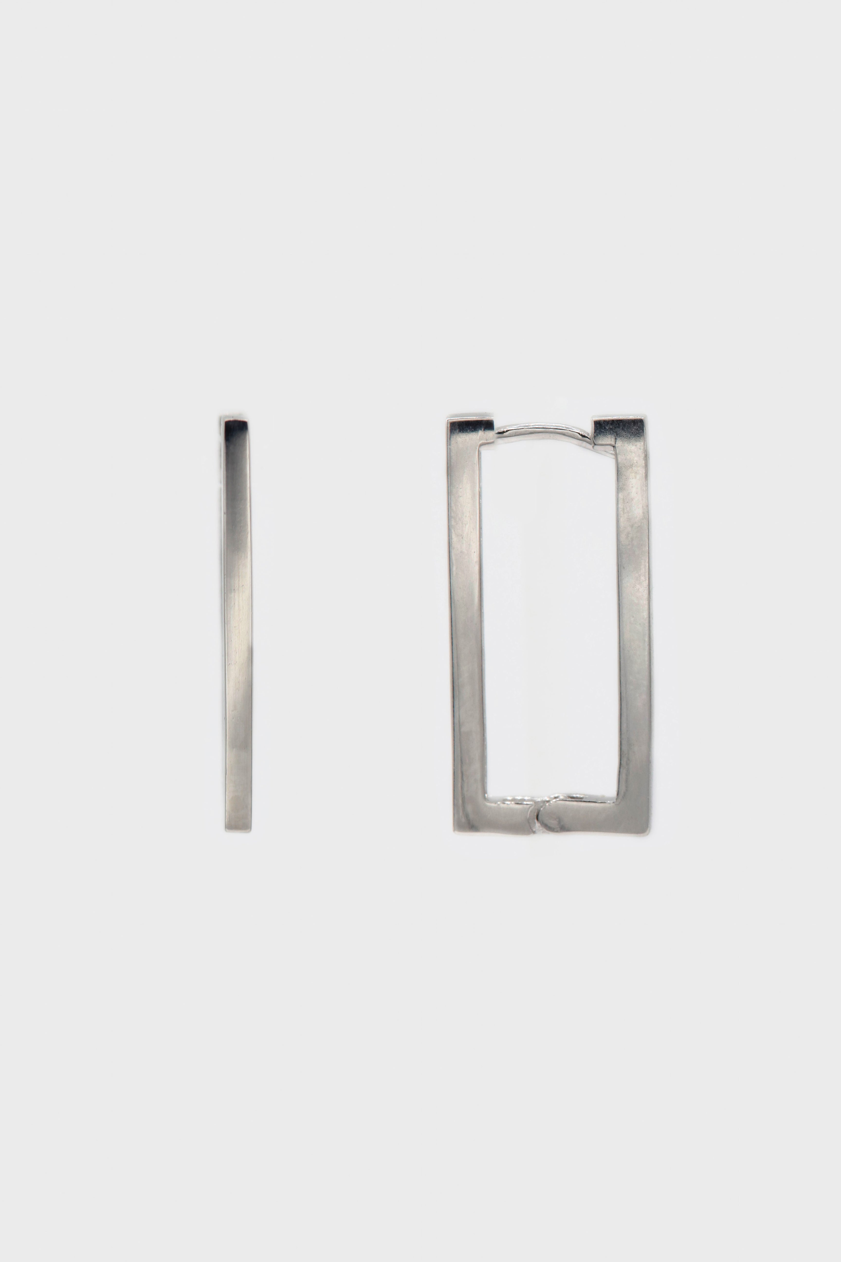 Silver perfect rectangle earrings