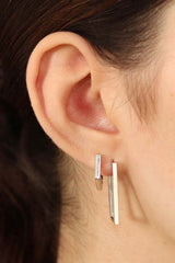Silver perfect rectangle earrings