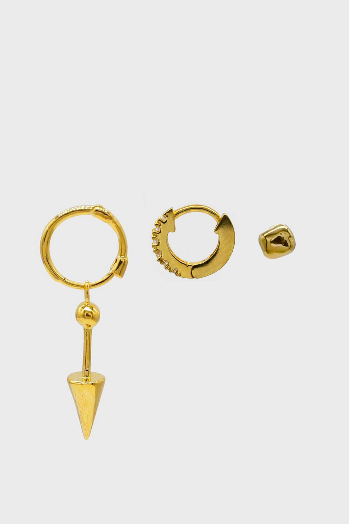 Gold spiked diamante ear party stack