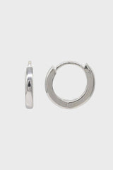 Silver simple hoop huggie earrings - 9mm