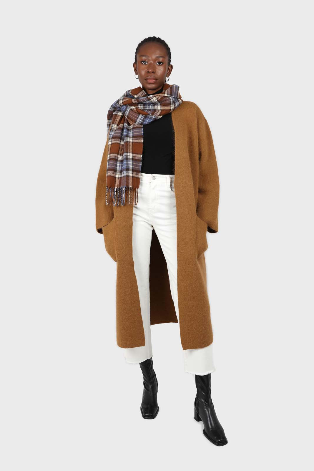 Camel thick angora sweater coat