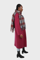 Beet red thick angora sweater coat