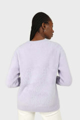 Lilac angora furry crew neck jumper