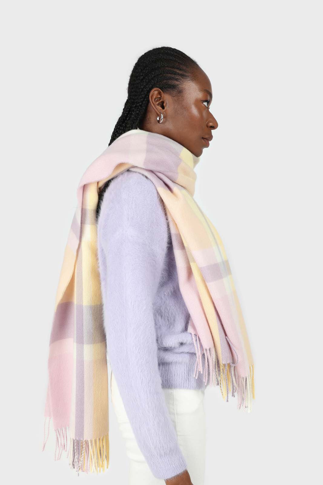 Lilac angora furry crew neck jumper