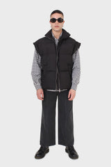 Black quilted zip up gilet