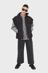 Black quilted zip up gilet