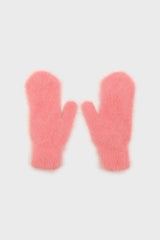 Pink mohair mittens