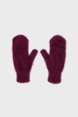 Plum mohair mittens