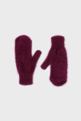 Plum mohair mittens