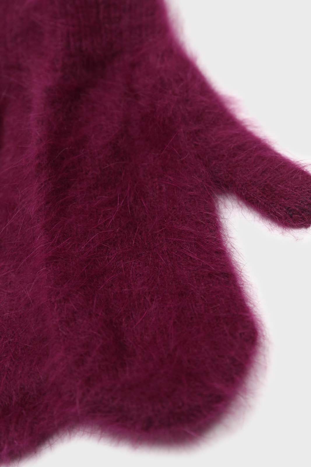 Plum mohair mittens