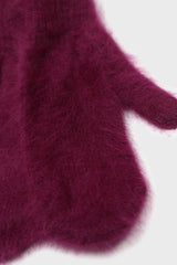 Plum mohair mittens