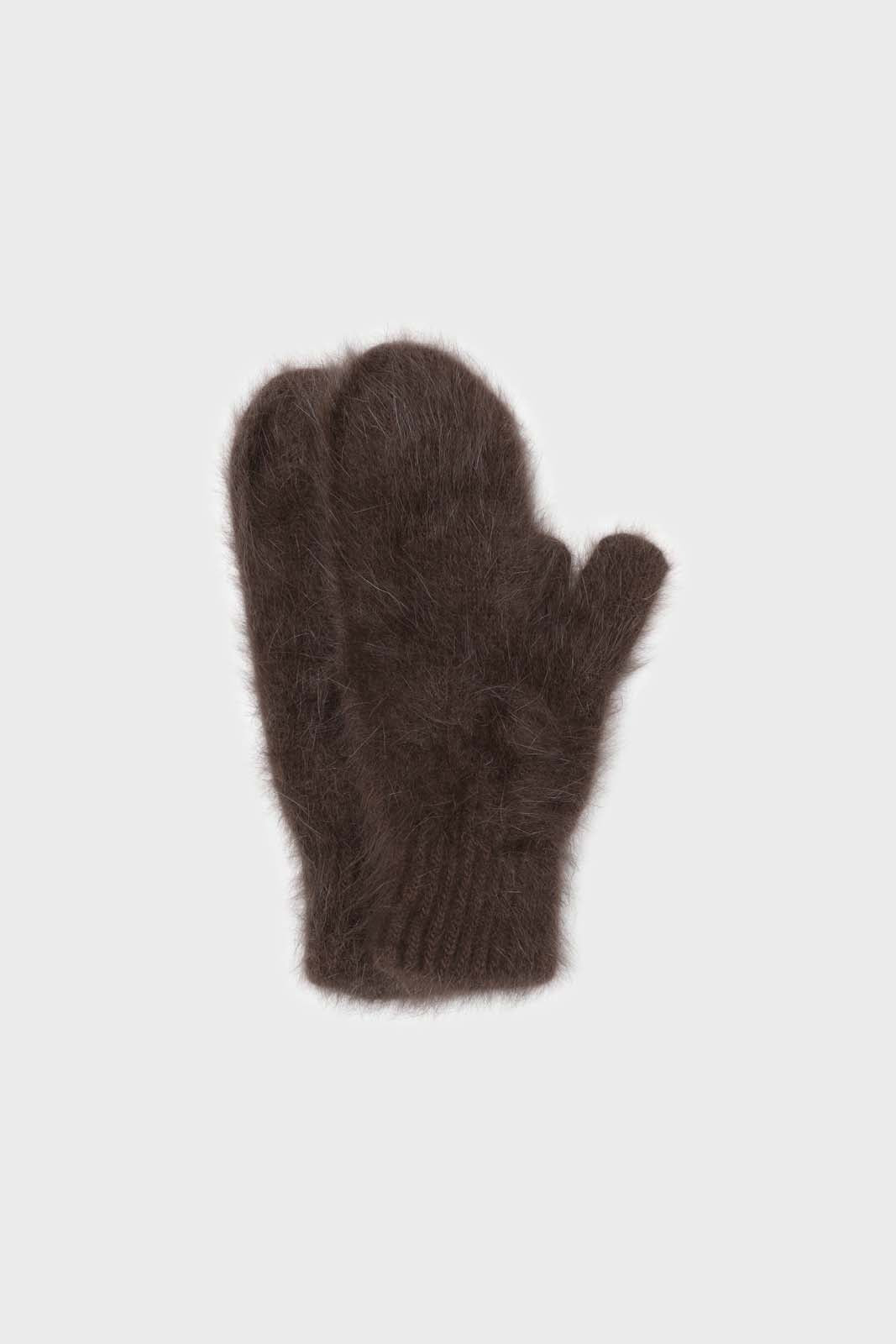 Brown mohair mittens