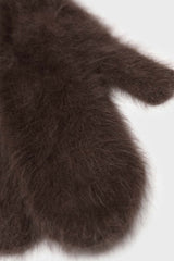 Brown mohair mittens