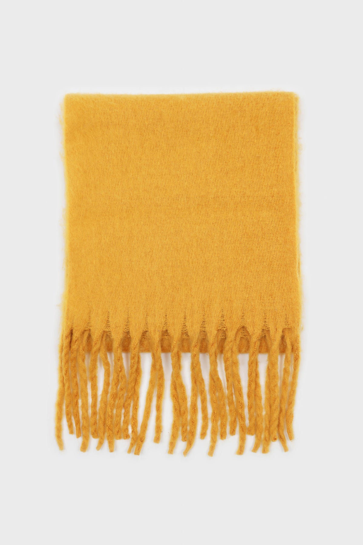 Mustard fuzzy thick scarf - 826