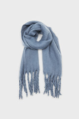 Bright blue fuzzy thick scarf - 826
